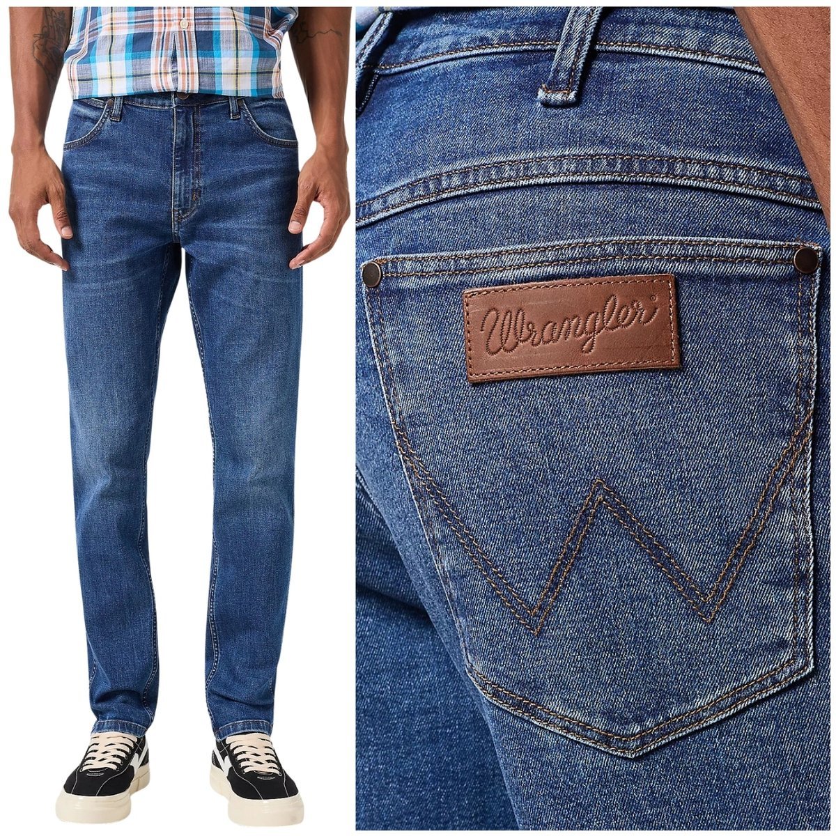 Wrangler RIVER REGULAR TAPERED Dean elastyczne spodnie jeansowe W33 L34