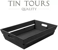 Pudła i pojemniki do przechowywania - CZARNA DREWNIANA SKRZYNKA 43,5x30x10 cm - miniaturka - grafika 1