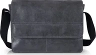 Teczki i aktówki - Solome SZARA SKÓRZANA TORBA LISTONOSZKA NA RAMIĘ SOLOME BLACKROCK - miniaturka - grafika 1