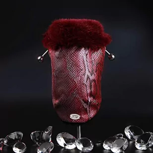 Trilly Tutti Brilli Brenda Płaszcz Derma Efekt Pytonu z kołnierzem Faux Czerwony M - 1 Produkt - Płaszcze damskie - miniaturka - grafika 1