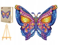 Puzzle - PUZZLE DREWNIANE DUŻE 282ELEMENTÓW MOTYL W DREWNIANYM PUDEŁKU - miniaturka - grafika 1