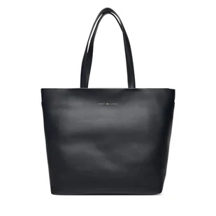 Torebka Tommy Hilfiger Th Logotape Tote AW0AW17693 Granatowy - Torebki damskie - miniaturka - grafika 1