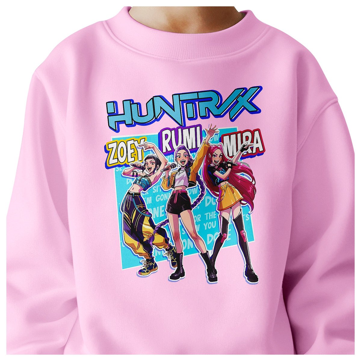 BLUZA DZIECIĘCA K-POPOWE ŁOWCZYNIE DEMONÓW HUNTRIX 146-152 BAWEŁNIANA