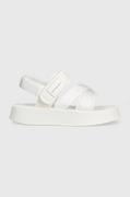 Calvin Klein Jeans sandały PREFRESATO SANDAL BADGE damskie kolor biały na platformie YW0YW00967