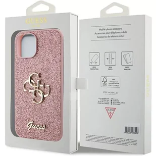 Guess GUHCP15SHG4SGP iPhone 15 6.1" różowy/pink hardcase Glitter Script Big 4G - Etui i futerały do telefonów - miniaturka - grafika 11