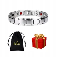 Bransoletki - BRASNOLETA DLA MĘŻCZYZNY ZDROWOTNA MAGNETYCZNA SREBRNA NA PREZENT - miniaturka - grafika 1