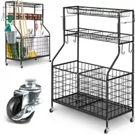 Szafy i regały magazynowe - Wózek regał kosz metalowy Humberg 123,5 x 91 x 41,5 cm max 30 kg na półkę - miniaturka - grafika 1