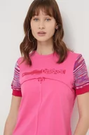 Koszulki sportowe damskie - Desigual t-shirt damski kolor różowy - miniaturka - grafika 1