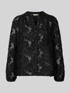 Bluzki damskie - Bluzka o kroju regular fit z długim rękawem i dekoltem w serek model ‘KORSA’ - miniaturka - grafika 1