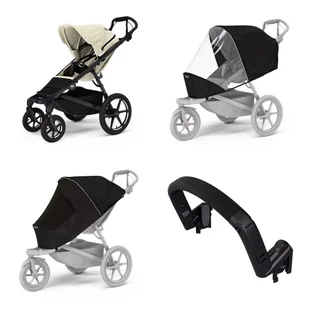 Wózek miejski Thule Urban Glide 4-wheel Soft beige + Pałąk bezpieczeństwa + Osłona przeciwdeszczowa + Siatka przeciw komarom - Wózki dziecięce - miniaturka - grafika 1