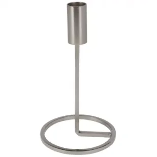 H&S Decoration Nowoczesny świecznik w kolorze srebra 19 cm - Świeczniki - miniaturka - grafika 1