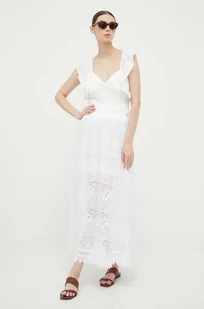 Guess spódnica bawełniana kolor biały maxi rozkloszowana - Spódnice - miniaturka - grafika 1