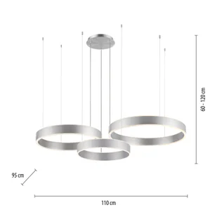 Lampa wisząca LED Paul Neuhaus Sculli, srebrna - Lampy sufitowe - miniaturka - grafika 2