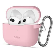 Akcesoria do słuchawek - Etui na słuchawki TECH-PROTECT Silicone Hook do Apple Airpods 3 Różowy - miniaturka - grafika 1
