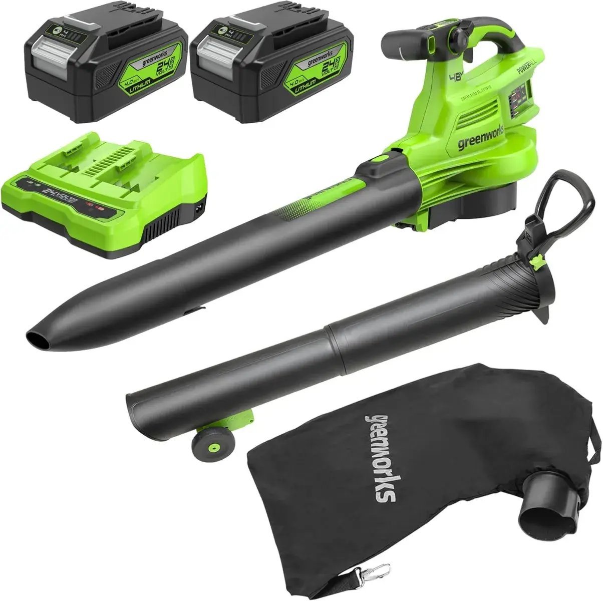 Greenworks 2x24 V dmuchawa/odkurzacz BL48L421-01 zestaw GR2409207UD