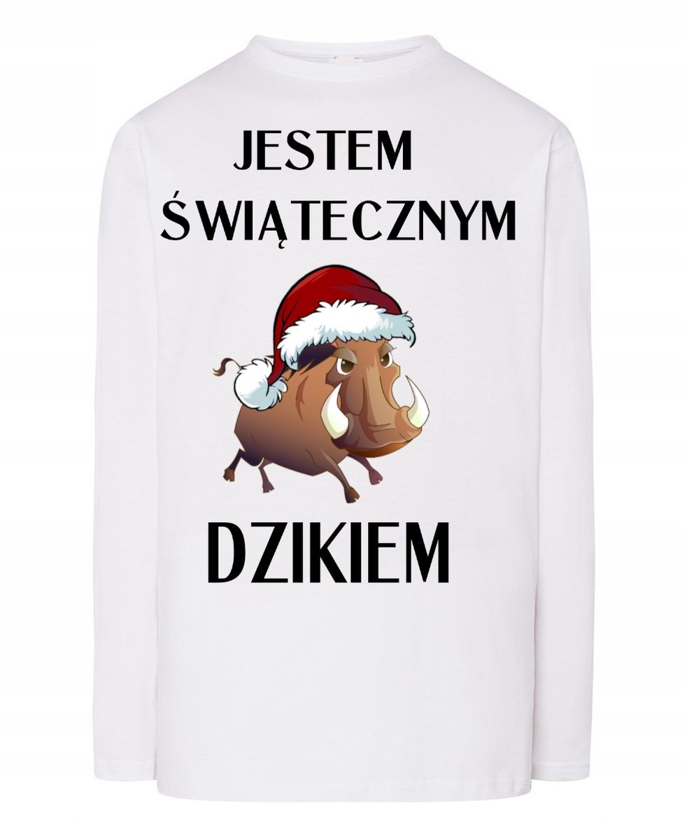 Longsleeve świąteczny nadruk Dzik Rozm.4XL