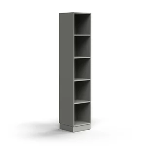 Regał QBUS, 4 półki, cokół, 2020x400x400 mm, jasnoszary - Regały biurowe - miniaturka - grafika 1