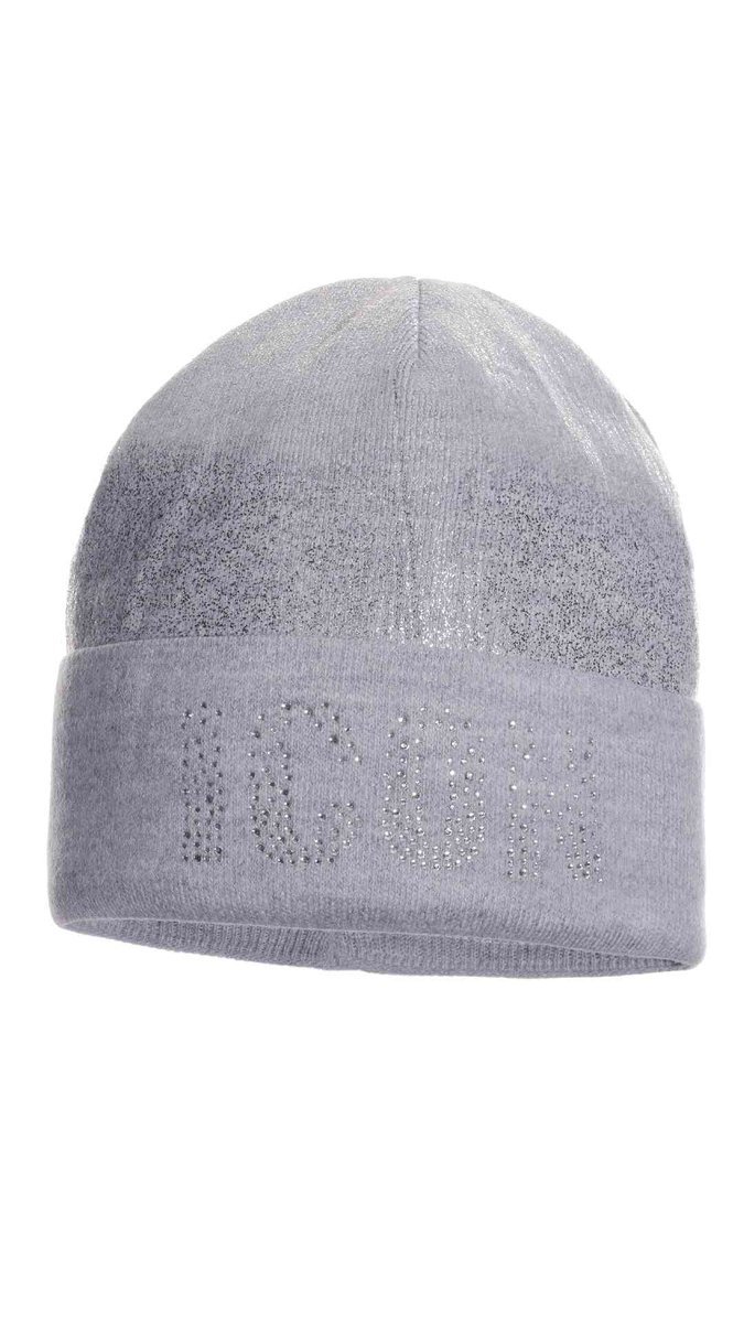 Dziewczęca zimowa czapka jasnoszara Ambra r.50/52