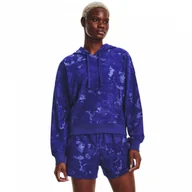 Bluzy damskie - Damska bluza treningowa nierozpinana z kapturem Under Armour - niebieska - miniaturka - grafika 1