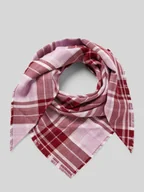 Apaszki i szaliki damskie - Chusta z mieszanki wiskozy ze wzorem w kratę - miniaturka - grafika 1