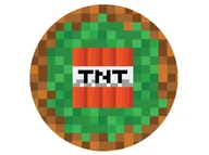 Ciasta i półprodukty do ciast - Dekoracyjny opłatek tortowy Piksele TNT - 20 cm - miniaturka - grafika 1