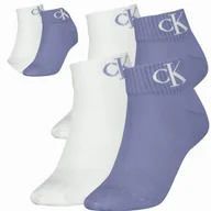 Skarpetki damskie - Calvin Klein Skarpetki Stopki 2 Pary 39-42 Biały Fioletowy Ck - miniaturka - grafika 1