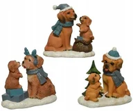 Ozdoby bożonarodzeniowe - Figurka świąteczna pieski dekoracja 14,5cm - miniaturka - grafika 1