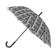 Parasole - Automatyczna elegancka parasolka damska w biało czarny aztecki wzór - miniaturka - grafika 1