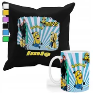 Gadżety dla niej i dla niego - ZESTAW KUBEK + PODUSZKA Z POSZEWKĄ- PREZENT DLA FANA MINIONKI + IMIĘ - miniaturka - grafika 1