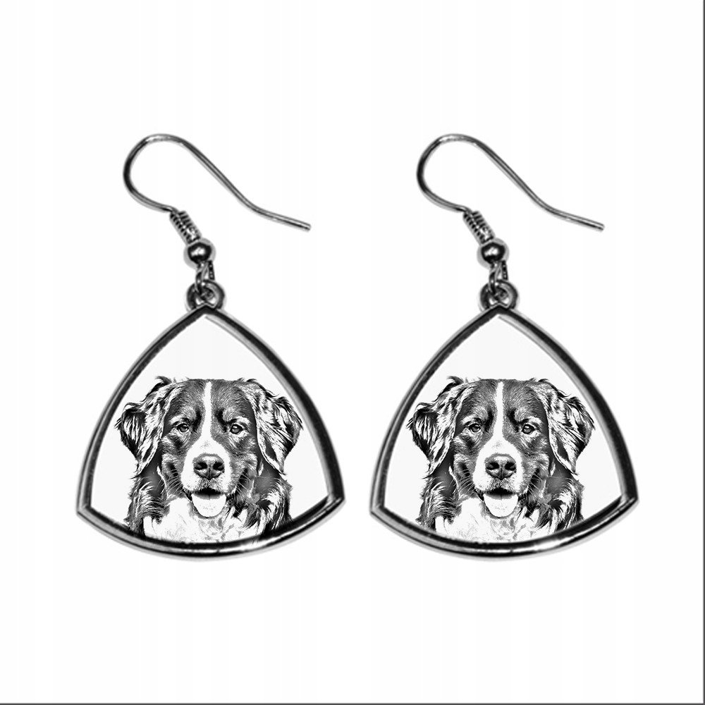 Berneński pies pasterski Kolczyki z nadrukiem