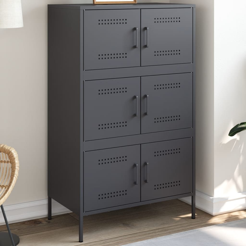 vidaXL Szafka, antracytowa, 68x39x113 cm, stal