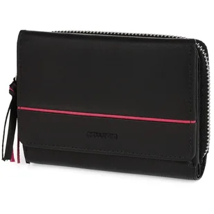 Mały portfel damski skórzany z różową wstawką - Portfele - miniaturka - grafika 1