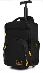 Solidna Poręczna Torba Podróżna Na kółkach Do Samolotu WIZZAIR RGL PL19 CZARNA 40 x 30 x 20 [cm] - Torby podróżne - miniaturka - grafika 1