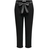 Spodnie damskie - Spodnie damskie Only Rita eleganckie czarne wiązane w pasie-S - miniaturka - grafika 1