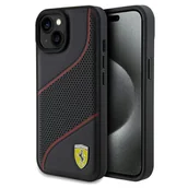 Etui i futerały do telefonów - Ferrari FEHCP15SPWAK iPhone 15 / 14 / 13 6.1" czarny/black hardcase Perforated Waves Metal Logo - miniaturka - grafika 1
