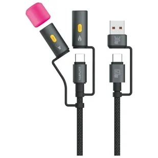 Kabel USB-C 4smarts Explorer 4w1 60W 1m czarny - Ładowarki do telefonów Kabel USB-C 4smarts Explorer 4w1 60W 1m czarny - Ładowarki do telefonów - miniaturka - grafika 1