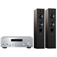 Zestawy stereo - Zestaw stereo YAMAHA MusicCast R-N600A Srebrny + INDIANA Line Tesi 5 Czarny - miniaturka - grafika 1