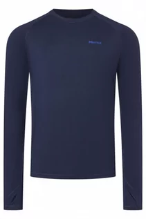 Koszulki sportowe męskie - Męski longsleeve treningowy Marmot Windridge Long-Sleeve T-Shirt - granatowy - MARMOT - grafika 1