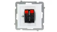 Gniazdka elektryczne - LEDart głośnikowe podwójne bez ramki - Ospel As GG-2G/m/00, kolor biały - miniaturka - grafika 1