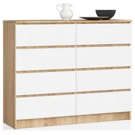 Komody - Komoda Do Biały Pokoju Dziecięcego Dąb Sonoma + N7-E39 - miniaturka - grafika 1