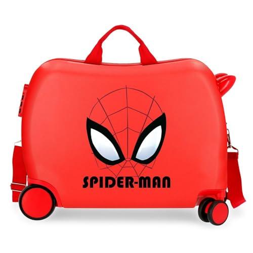 Joumma Marvel Spiderman Authentic Walizka dziecięca czerwona 50 x 38 x 20 cm sztywne tworzywo ABS boczne zapięcie szyfrowe 38L 1,8 kg 2 koła bagaż ręczny, Czerwone, walizka dziecięca