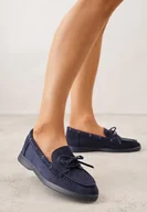 Mokasyny damskie - Niebieskie Mokasyny Ozdobione Wiązaniem Fyrelerris - miniaturka - grafika 1