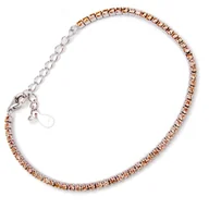 Bransoletki - Srebrna Bransoletka ze złotymi cyrkoniami - miniaturka - grafika 1