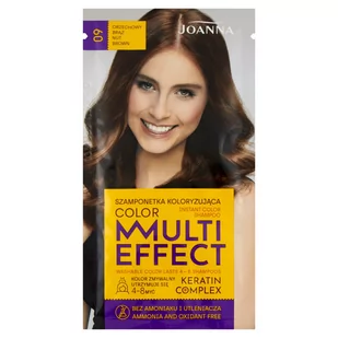 Joanna Multi Effect Color Keratin Complex Szamponetka 09 Orzechowy Brąz 35g  Joanna - Farby do włosów i szampony koloryzujące - miniaturka - grafika 1