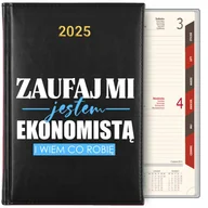 Notesy i bloczki - KALENDARZ TERMINARZ PLANER DZIENNY Czarny A5 2025 Prezent EKONOMISTY WZORY - miniaturka - grafika 1