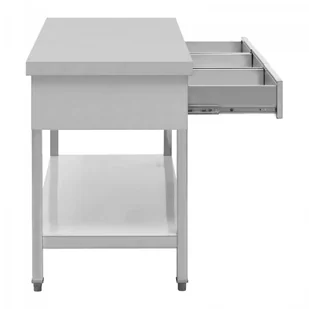 Stół ze stali nierdzewnej z szufladami - 150 x 60 cm ROYAL CATERING 10012697 RCAT-150/60-D - Meble gastronomiczne - miniaturka - grafika 3