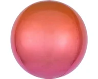 Balony i akcesoria - Amscan Balon foliowy "Kula Ombre", pomarańczowy, 16" ORB 3984701 - miniaturka - grafika 1