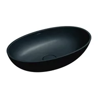 Umywalki - Omnires Shell M+ Umywalka nablatowa 60x35 cm black lava SHELLUNBLV - miniaturka - grafika 1