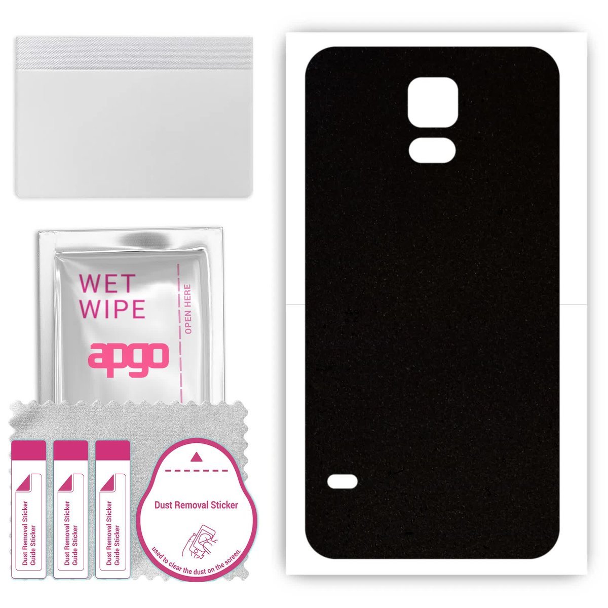 Folia naklejka skórka strukturalna na TYŁ Zamsz do Samsung Galaxy S5 mini - Zamsz Czarny - apgo SKINS