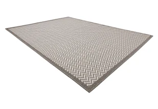 Dywan SZNURKOWY SIZAL BORDERO 2901 płaskie tkanie krem / taupe beżowy 80x150 cm - Dywany - miniaturka - grafika 1